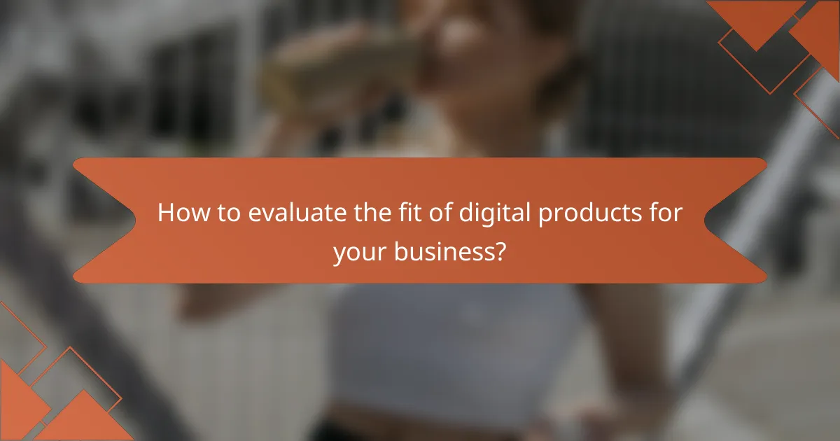 How to evaluate the fit of digital products for your business?