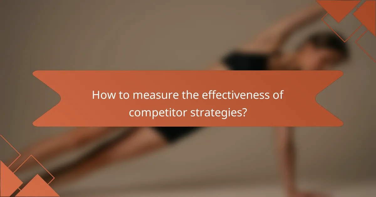 How to measure the effectiveness of competitor strategies?