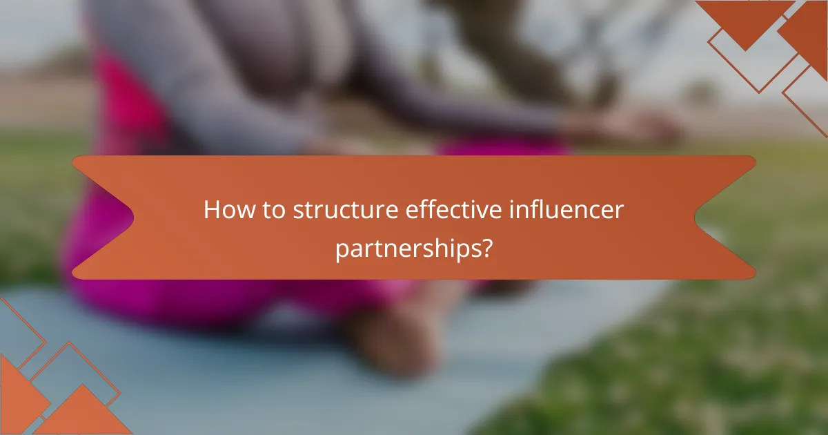 How to structure effective influencer partnerships?