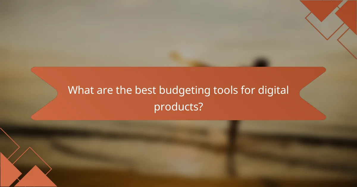 What are the best budgeting tools for digital products?