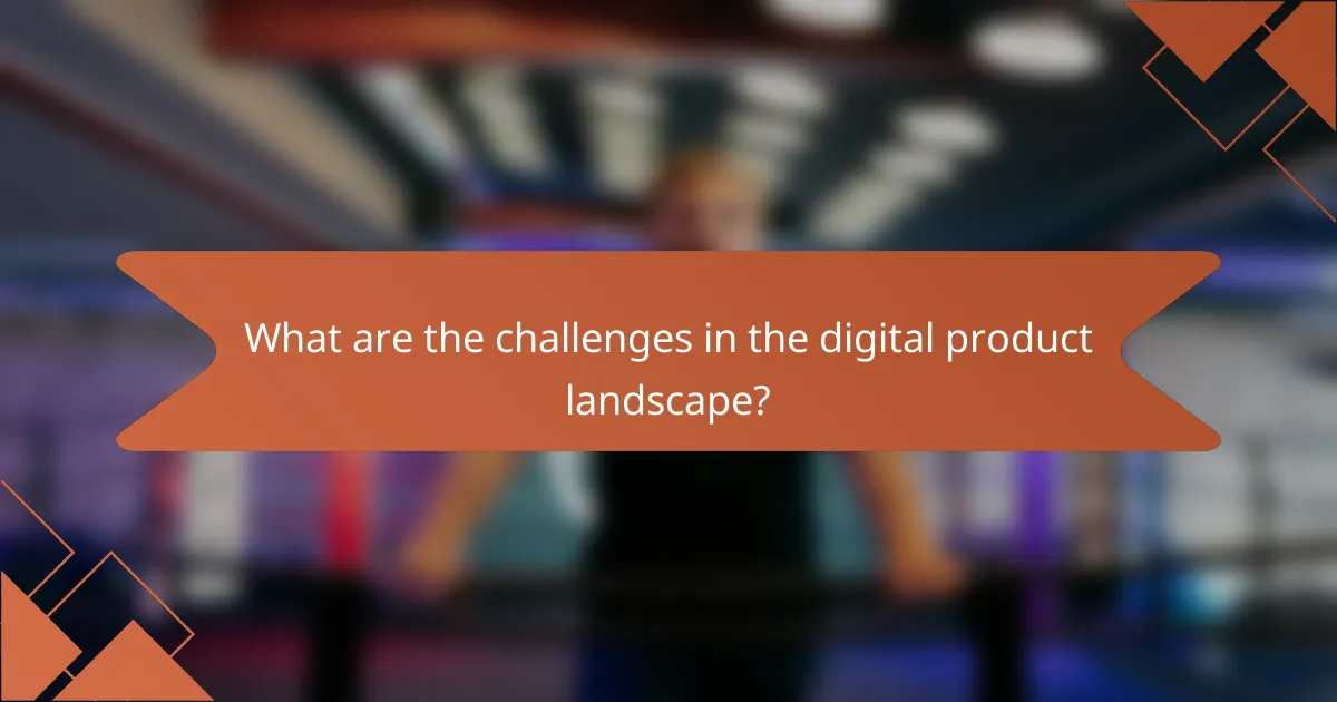 What are the challenges in the digital product landscape?