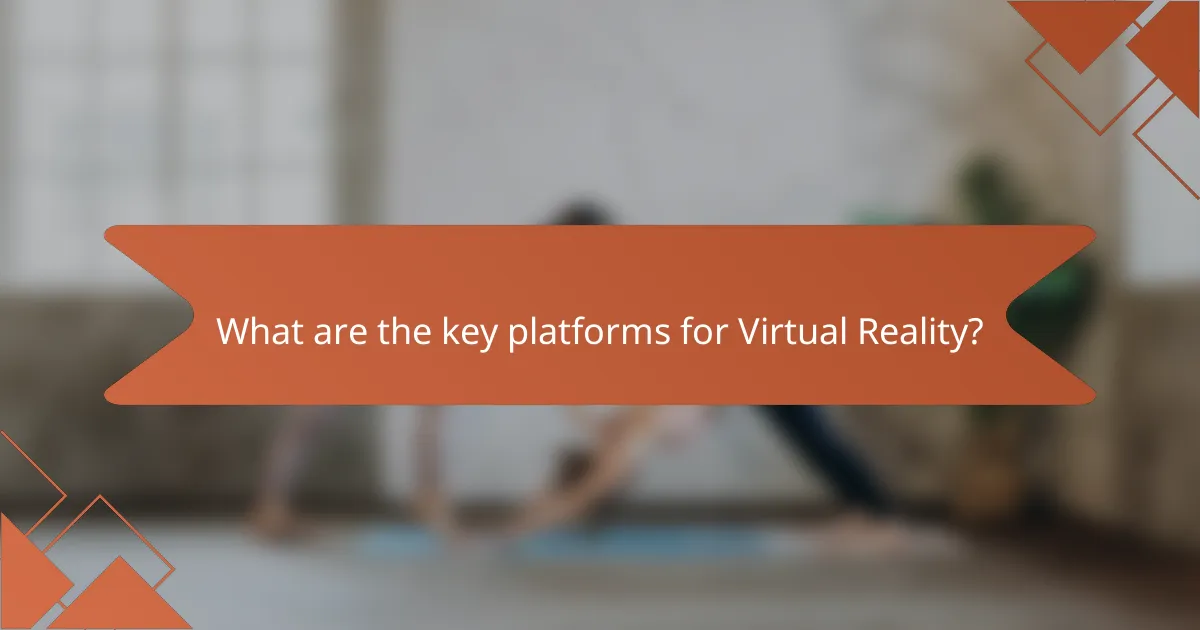 What are the key platforms for Virtual Reality?