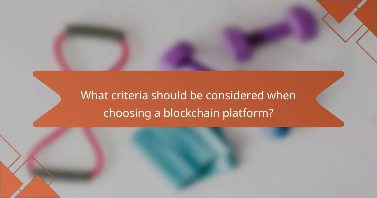 What criteria should be considered when choosing a blockchain platform?