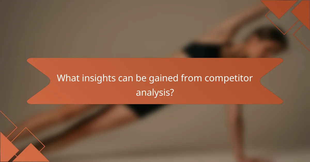 What insights can be gained from competitor analysis?